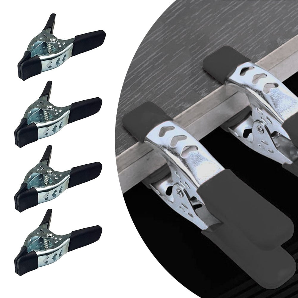 4Pack 6Inch Spring Clamp Large Super Heavy Duty Spring A-Shaped Metal Clamps Black / Silver Galvanized Large Muslin Clamps Tool Smile Home