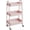 Pink, variant on TINKLE WELL Multi-Purpose Rolling Utility Cart, 3-Shelf Duty Metal Organizer with Locking Wheels and Handle, Mobile Storage for Home Kitchen, Bathroom & Office, White