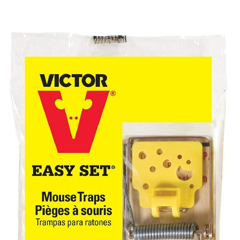 Victor Easy Set Mouse Trap Pre-Baited Snap Rodent Trigger Plate 4 Count, 6  Packs