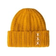 thumbnail image 2 of Dyfzdhu Unisex Fashion Casual Woolen Hat Winter Thicken Warm Outdoor Knitted Yellow, 2 of 2