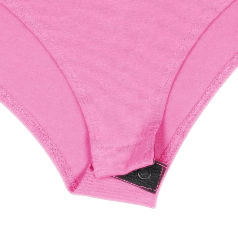 ACTIVE UNIFORMS Bodysuit For Women Long Sleeve Scoop Neck Body  Suit-Breathable Cotton Stretch (Neon Pink, Large)