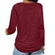 thumbnail image 4 of Puntoco moda mujer manga larga cuello en V sólido cremallera blusa otoño casual pulóver tops Puntoco Puntoco-4008, 4 of 6