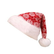Faithtur Unisex Christmas Santa Hats, Stripe Color Block Fleece Knitted Cap