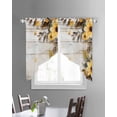 thumbnail image 3 of Yellow Floral Spring Swag Valances for Windows, Vintage Summer Botanical Rod Pocket Sheer Valances for Large Windows, Swag Toppers Light Filtering for Kitchen Living Room 2 Panels 36''x45'', 3 of 6