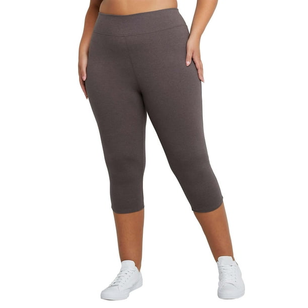 JMS Hanes Women's Plus Stretch Jersey Capri Legging -