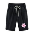 thumbnail image 2 of LOVZFMLL Women's Elastic Waist Printing Drawstring Shorts Black XXL, 2 of 3