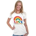 thumbnail image 3 of Vintage Love Always Wins Rainbow Womens Slim Fit Graphic Tee Brisco Brands L, 3 of 5