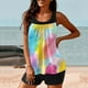 thumbnail image 5 of Trajes de baño tankini para mujer Trajes de baño de dos piezas con espalda de tiras y estampado conservador para mujer Traje de baño de dos piezas para mujer, 5 of 5