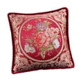 thumbnail image 3 of Funda de cojín con diseño floral bordado y estampado europeo Rojo, 3 of 9