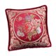 thumbnail image 3 of Cojín decorativo europeo, funda de almohada suave y lujosa con flores. Rojo, 3 of 9