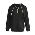 thumbnail image 4 of Jalioing Womens Plus Size Hoodies Long Sleeve Raglan Shirt Hooded Sweatshirt Oversized Pullover Tops S-5XL (4X-Large, Black), 4 of 5