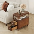 thumbnail image 5 of Dextrus Traditional Rubber Wood End Table with Open Shelves & Drawers, 5 of 9