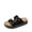 BLACK, variant on Women's Platform Sandals Wedge Chunky Heel Slip-on Comfort Slides with Arch Support Cork Footbed Adjustable Buckle Summer Slide Sandals