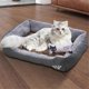 thumbnail image 4 of Dog Bed Cat Dog Sofa Bed Dog House Nest Cave Rectangle Soft Cat Dog Sofa Bed with Cooling Mat Blanket & Toy Bone, 4 of 5