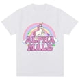 thumbnail image 4 of Camiseta de unicornios para hombre, camisetas gráficas de arcoíris, camisetas divertidas a la moda para mujer, camisetas de Hip Hop Alpha para hombre, ropa estética Unisex 100% algodón, 4 of 5