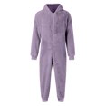 thumbnail image 3 of ZHOGXU Mens Jumpsuit Solid Color Zip Front Hooded Pajamas With Pocket Warm Relaxed Fit Romper Nightwear,Purple,M, 3 of 6