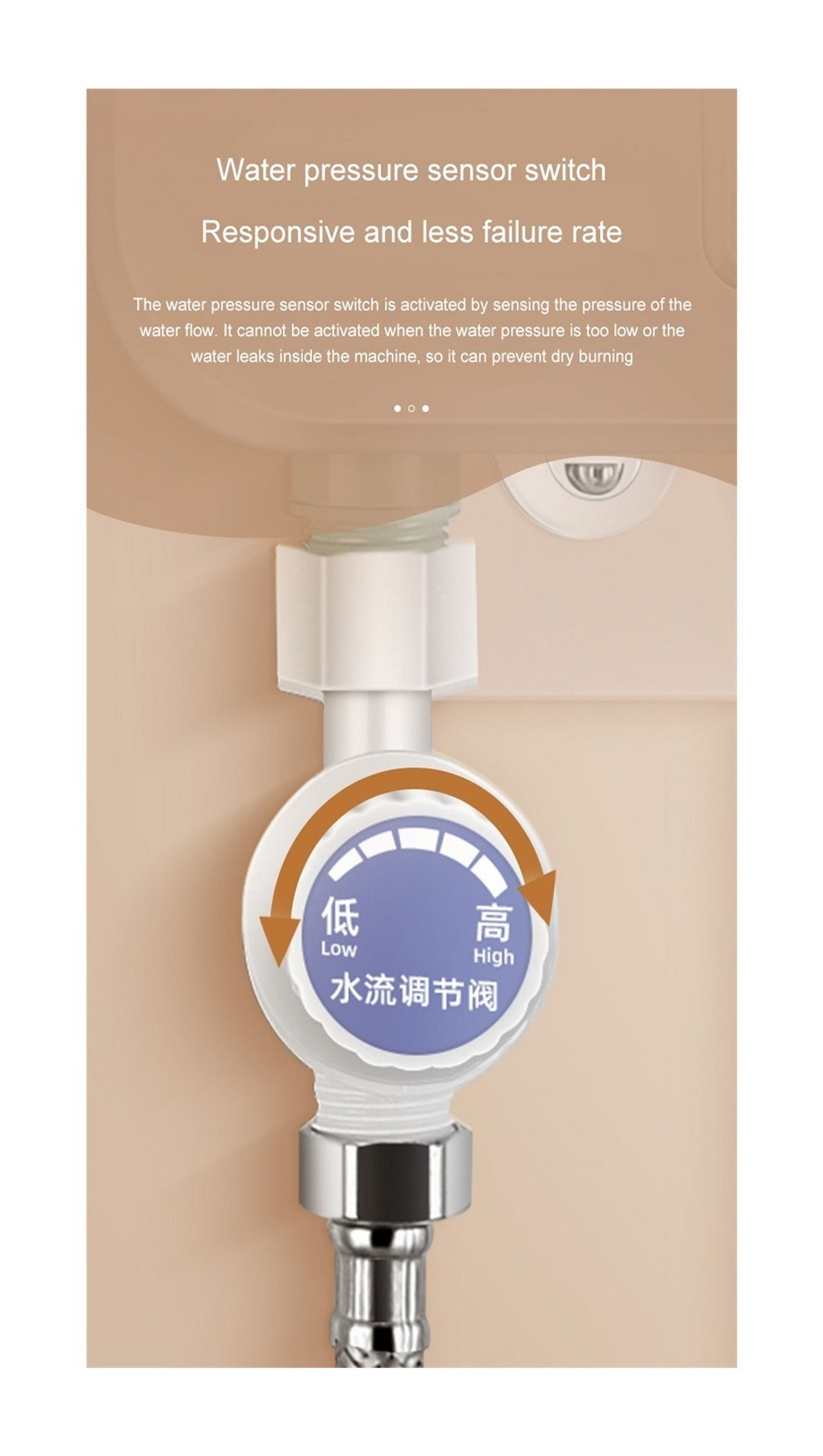 3500W Electric Water Heater Instant Kitchen Bathroom 3S Heating Tankless Water Faucet Temperature Display Heating Shower ,Safety Protections