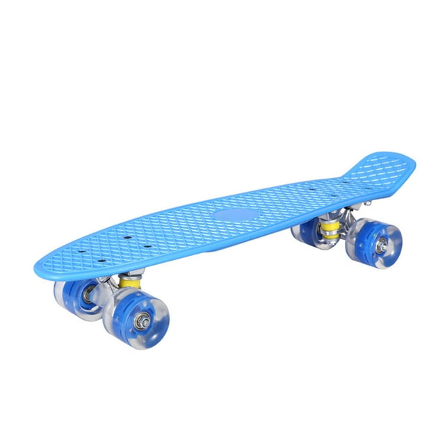 Mini Cruiser Poisson Planche à Roulettes à DEL à Haute Résilience pour Ados