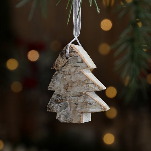 Xihbxyly Adorno para Árbol de Navidad, Copos de Nieve de Madera Nórdica, Colgante de Reno, Diseño Único de Madera Natural, Artesanía Fina, Adorno para Árbol de Navidad, Color Marrón, Tamaño 7,5 X 7,5