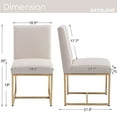 thumbnail image 3 of Dayalane Mid Century Modern Dining Chairs Set of 2, Beige Linen Upholstered Kitchen & Dining Room Chairs with Gold Metal Frame, Armless Side Chairs for Living Room, 3 of 6