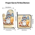 thumbnail image 3 of Xecao Hello Summer Cute Gnome Pattern Oven Mitts and Pot Holders Sets Heat Resistant Silicone Oven Mittens Extra Thicken Long Kitchen Cotton Oven Glove for Cooking, 3 of 7