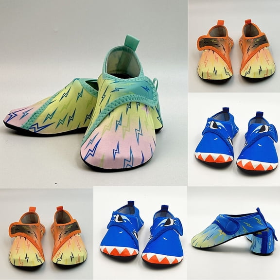 FUZHIQ Toddler Kids Pull On Water Shoes Boys Girls Barefoot Aqua Socks Non- Quick Dry Beach Pool Swim Daily Outdoor Shoes,3.5-4.5 Years
