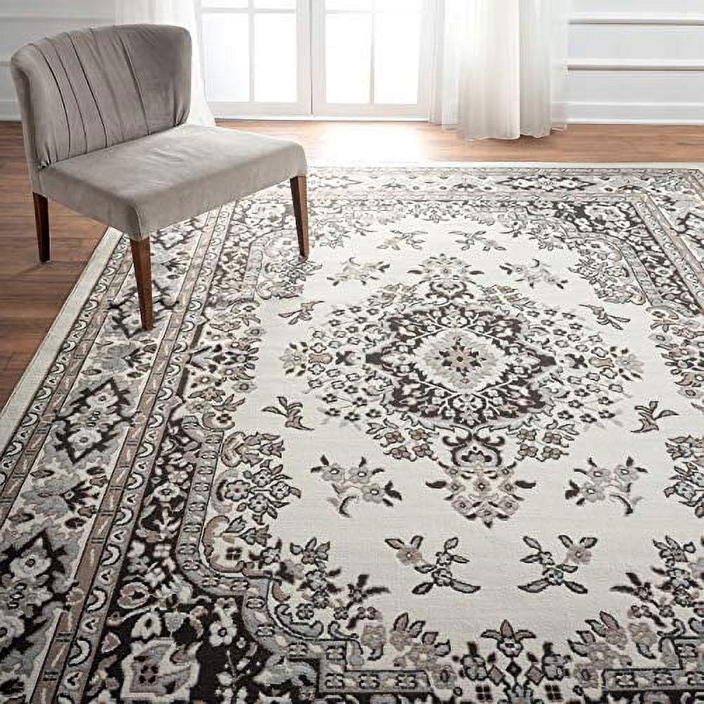Home Dynamix Premium Sakarya Traditional Medallion Area Rug, Ivory/Taupe, 7'9"x10'8"