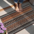 thumbnail image 4 of Bohemian Retro Floral Non-Slip Entryway Door Mat,Boho Indoor Decor Durable Low Plush Door Mat,Washable Welcome Rug for Patio Hallway Home Decor 20x32 Inches, 4 of 7