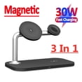 thumbnail image 2 of Chargeur Sans Fil Magnétique 30W 3 en 1 pour Téléphone Montre Station de Charge Rapide pour Écouteurs, 2 of 7
