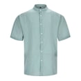 thumbnail image 3 of Mens Linen Shirts Hawaiian Floral Beach Short Sleeve Lapel Button Down Print Workout Tees Shirt Loose Holiday Floral Short Sleeve Shirt T Shirt Summer Shirts Men, 3 of 6