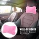 thumbnail image 3 of Furry Coche Asiento Cuello Almohadas Suaves Cálidos Coche Reposacabezas Almohadas Rosa, 3 of 7