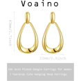thumbnail image 6 of 14K Gold Plated Dangle Earrings for Women Long Teardrop Dangling Statement Trendy Earrings Jewelry for Birthday Party Gift, 6 of 6