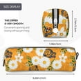 thumbnail image 3 of Yiaed White Floral and Butterflies Print Leather Pencil Case - Leather Pen Pencil Holder - Elegant & Practical Pencil Pouch for Work & Office, 3 of 7