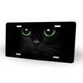 thumbnail image 2 of Yehwow Black Cat Green eyes Metal Car Plate Decorative Aluminum License Plate Tag Sign, 2 of 5