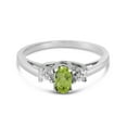 thumbnail image 5 of 10k White Gold Oval Peridot And Diamond Ring, 5 of 5