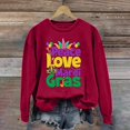 thumbnail image 2 of MSJUHEG Mardi Gras Sweater Long Sleeve Workout Tops for Women Mardi Gras Sweater for Women Sweatshirt for Women Long Shirt Shirts for Women Hoodies for Women Red S, 2 of 4