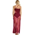 thumbnail image 2 of Lejafay Womens Ballet Dance Dress Asymmetrical Mesh Maxi Dress with Built-In Leotard Burgundy XS, 2 of 7