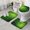 Math Equations Trigonometry, variant on Math Equations Molecule Icons Green Pattern Bathroom Rugs Sets 3 Piece,Toilet Cover Set,Absorbent Non Slip Bathroom Mats Sets with U-Shaped Contour Rug Toilet Rug Set