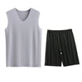 thumbnail image 3 of Bovxnpu Men's Summer Tracksuit Tank Top Shorts Set Sleeveless V-Neck Summer Fitness Athletic Tank Top Set, 3 of 4