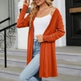 thumbnail image 6 of Itsame Womens Cardigan, Soft Solid Lightweight Knit Mid Length Knitted Cardigan Tops Orange S, 6 of 8