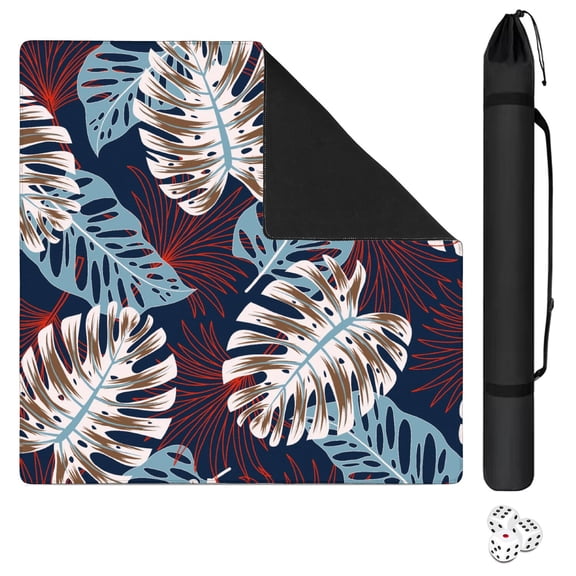 Hawaii Mahjong Mat for Table, 31.5*31.5in Anti Slip American Mahjong Table Cloth, Noise Reduction, Neoprene Mah jongg Mat with Carrying Bag & 3 Dices, Mahjong Set Gift for Board Tile Games Mats