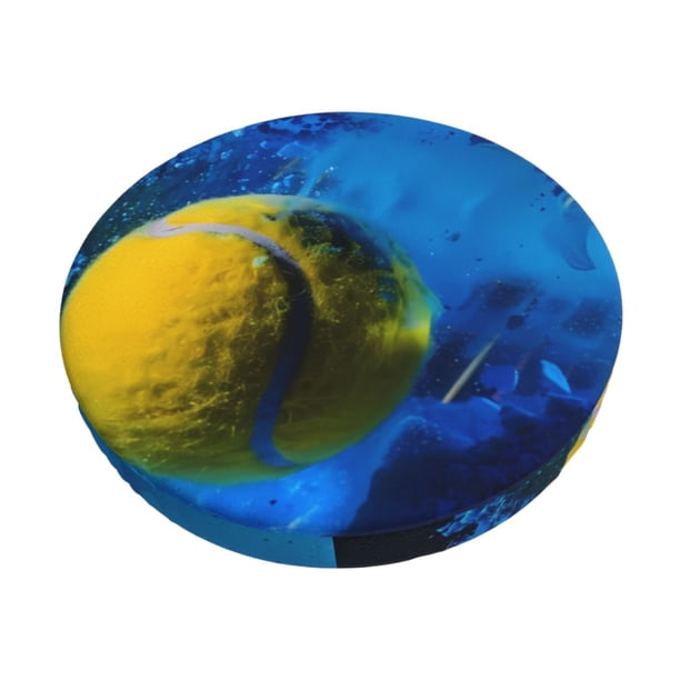 Disketp Sports Tennis Ball Funda Redonda para Taburete, Funda de Cojín para Silla de Bar Suave y Elástica-12 inch