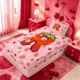 thumbnail image 4 of meiyoeat Sweet Fruit Initial R Twin Sheets,Strawberry Daisy Monogrammed Bedding For Girl,3-Piece,1 Fitted Sheet and 1 Pillowcase, 4 of 6