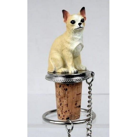 Chihuahua Bottle Stopper (Tan & White)