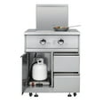 thumbnail image 4 of 32 in. Outdoor Kitchen Liquid Propane Side Burner with Bottom Cabinet in Stainless-Steel (KM-OKS-SBC), 4 of 13