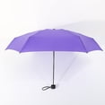 thumbnail image 2 of Mini Travel Umbrella, 5 Folding Compact Umbrella with 95% UV Protection, Portable Lightweight Umbrella for Sun & Rain Purple, 2 of 3