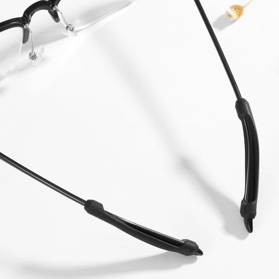 MIPCASE 5 Pairs Black Silicone Ear Protectors for Glasses, Comfortable Anti- Back to School Ear Hooks