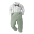 thumbnail image 5 of HAYIMI Toddler Boys Long Sleeve Solid Color T Shirt Tops Suspenders Pants Child Kids Gentleman Outfit Sets Relaxed Fit Clothes Sets, 5 of 6