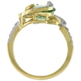 thumbnail image 2 of 14k Yellow Gold Natural Green Amethyst Ring Oval 12x10mm Diamond Accents, size 5.5, 2 of 4
