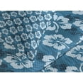 thumbnail image 4 of Ambesonne Blue Quilted Bedspread Set 3 Pcs, Exotic Hawaiian Hibiscus, King Size, Petrol Blue Pale Blue, 4 of 5